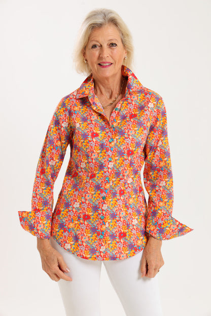 Hibiscus Shirt: Orange