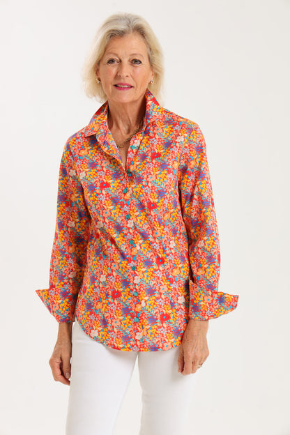 Hibiscus Shirt: Orange