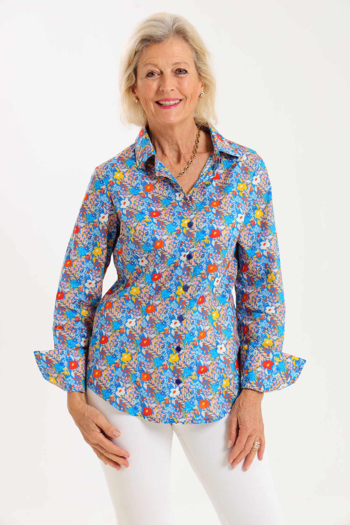 Hibiscus Shirt: Blue