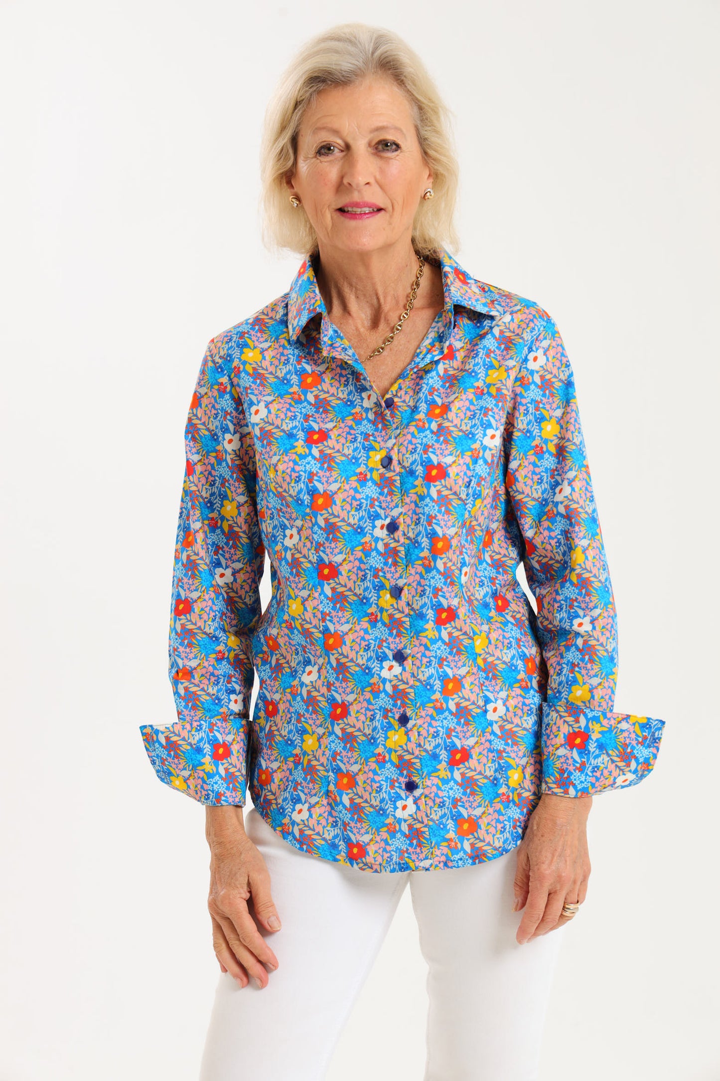 Hibiscus Shirt: Blue