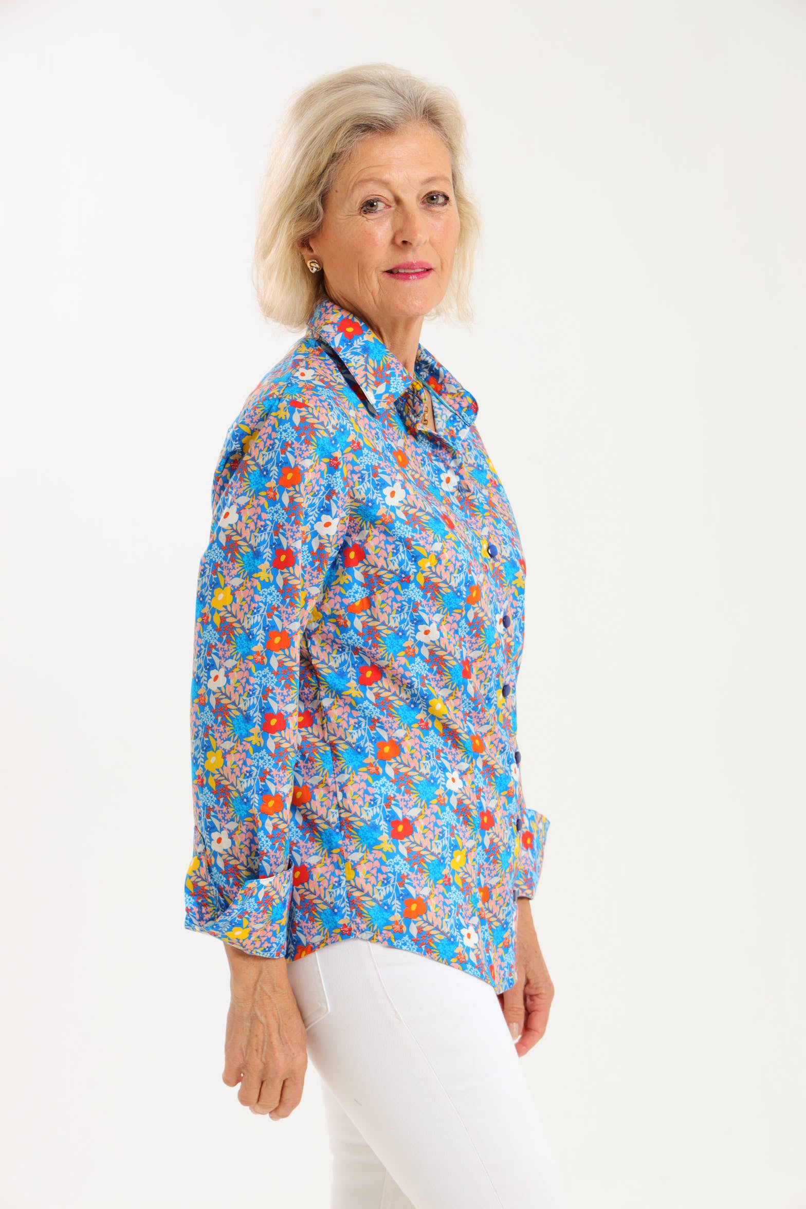 Hibiscus Shirt- Blue