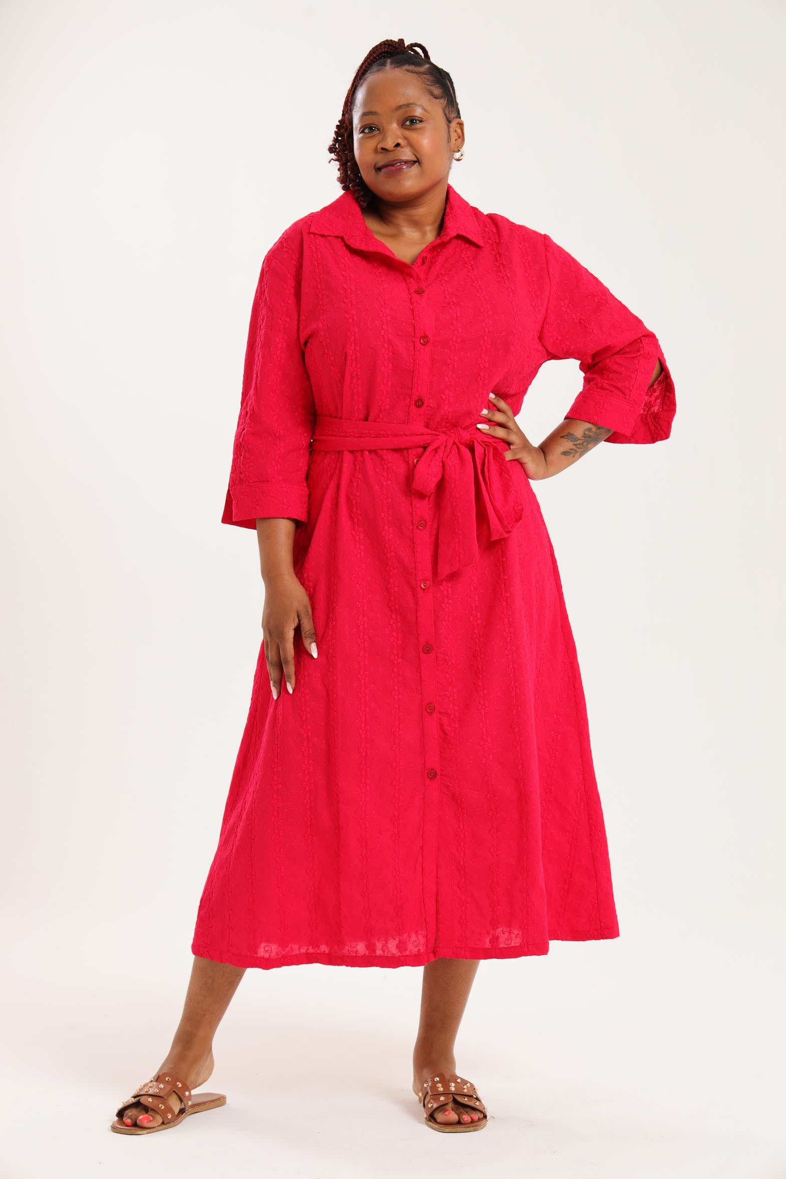 Spring Shirt-Waister- Red
