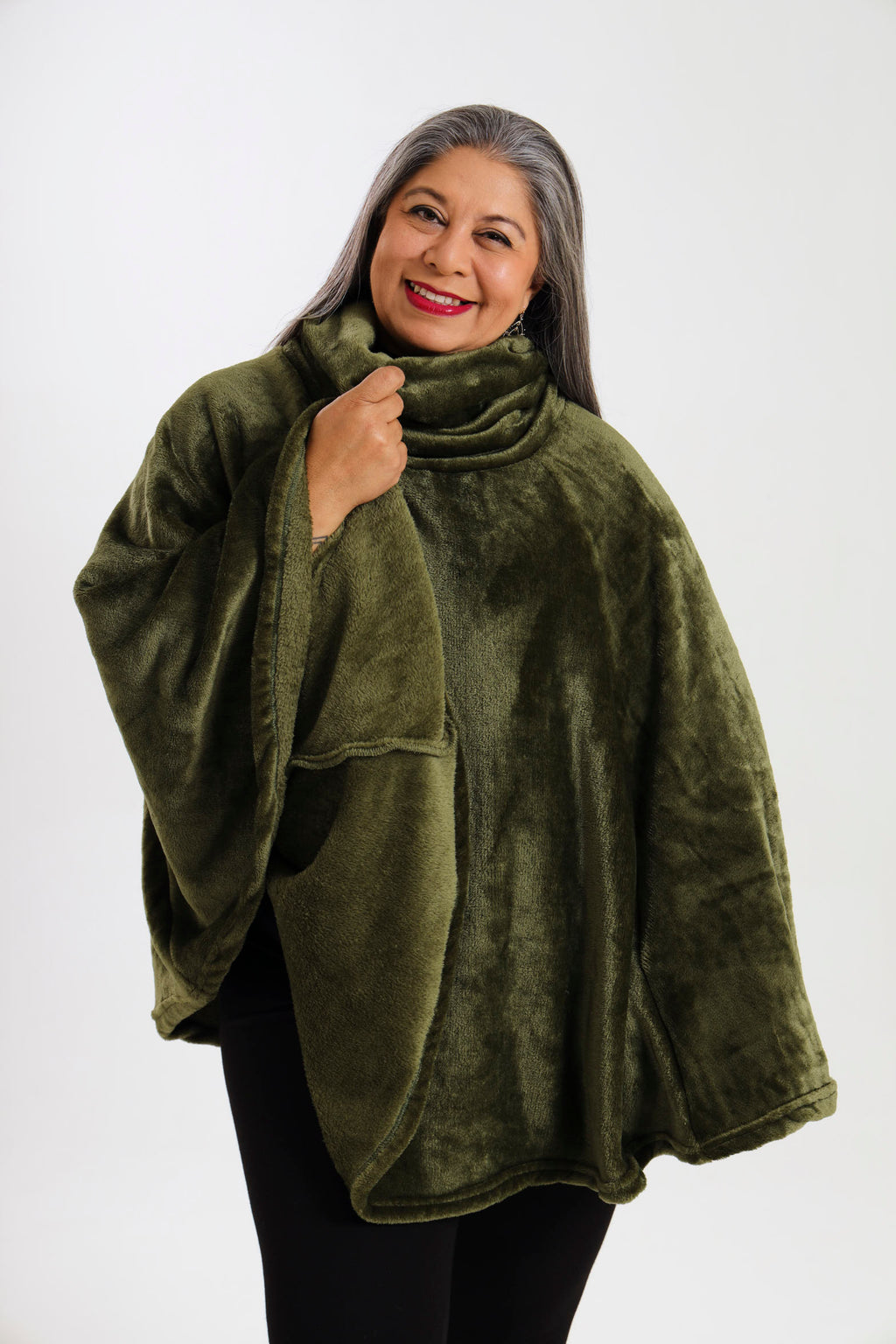 Pansy Poncho- Green