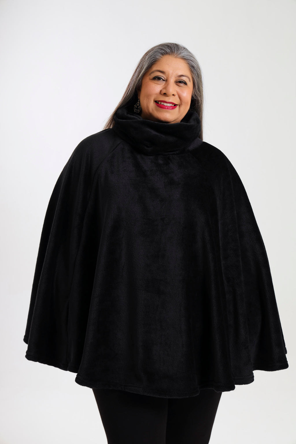 Pansy Poncho- Black