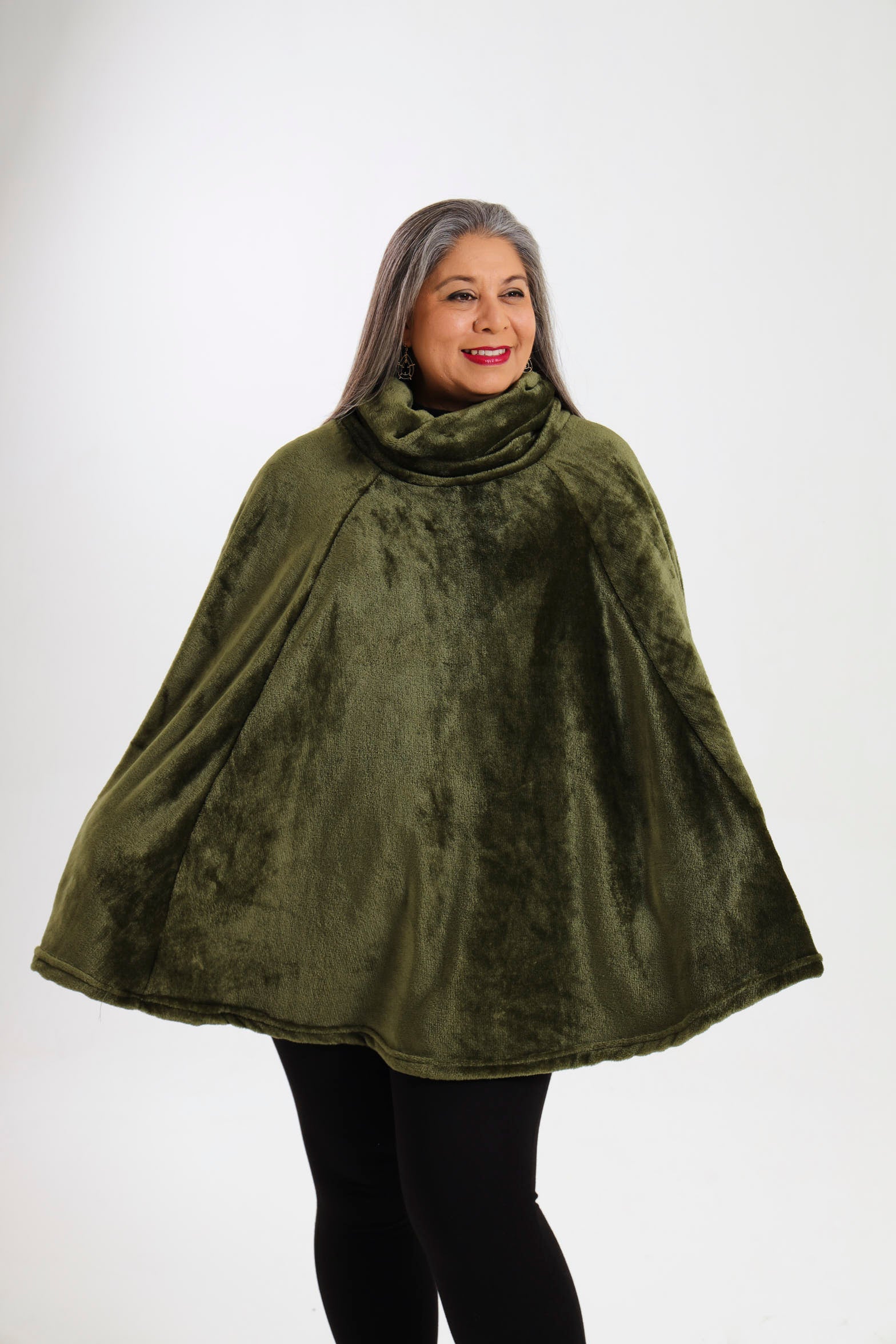 Pansy Poncho- Green
