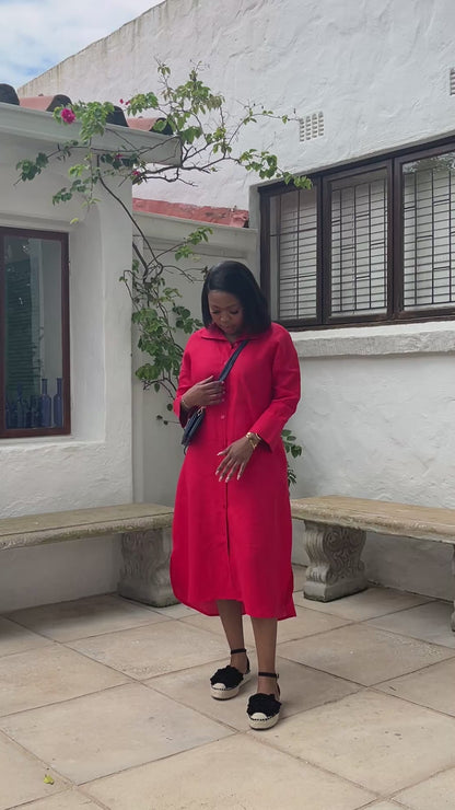 River Indigo Dress- Red