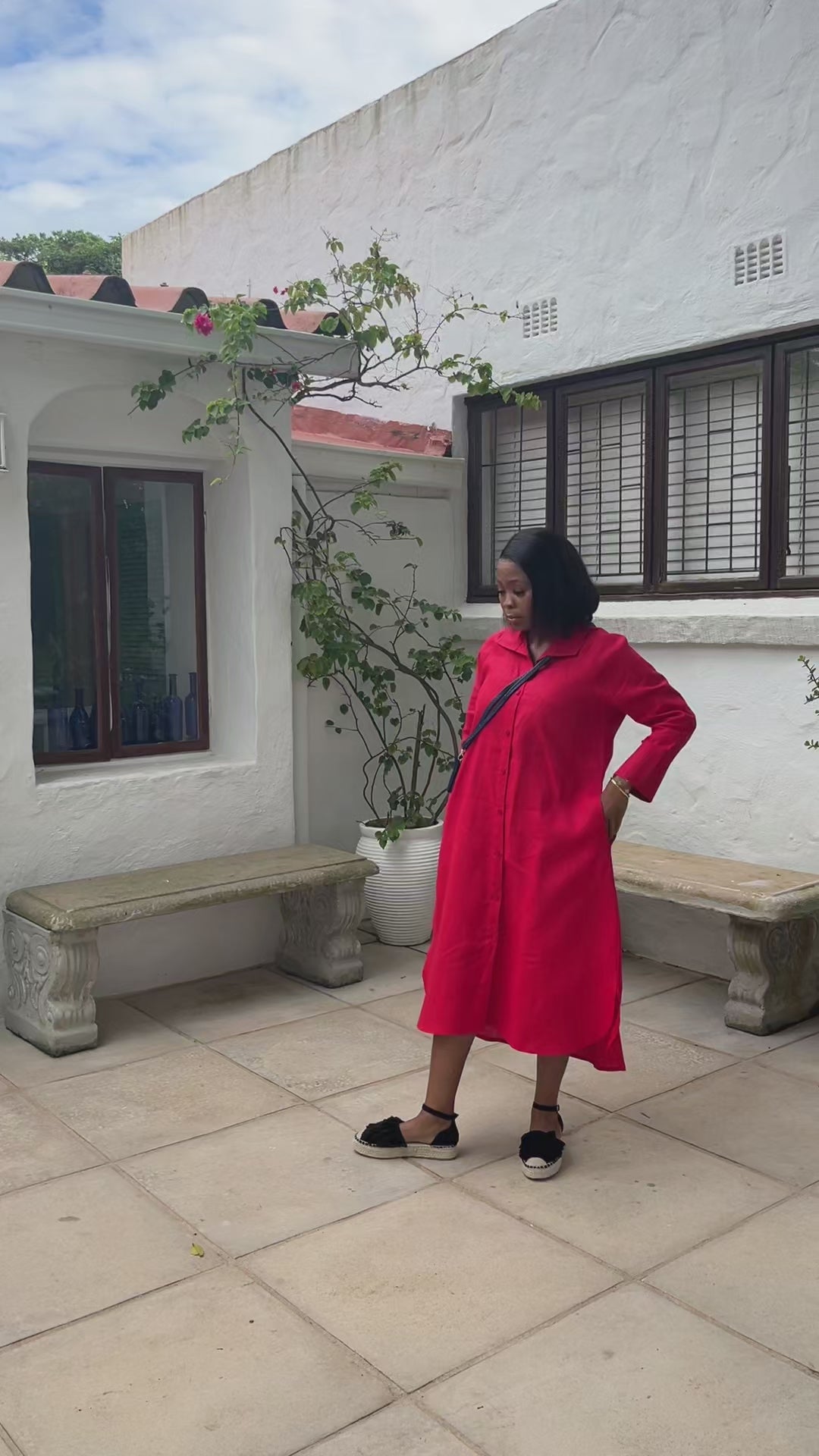 River Indigo Dress- Red