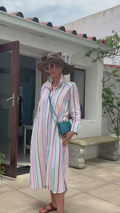 River Indigo Dress- Stripe