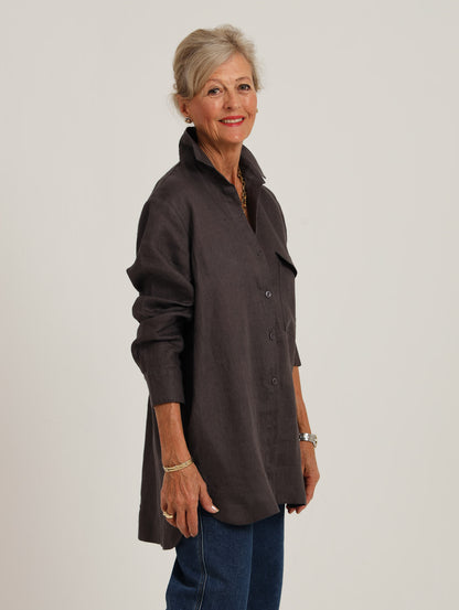 Syringa Shirt- Charcoal