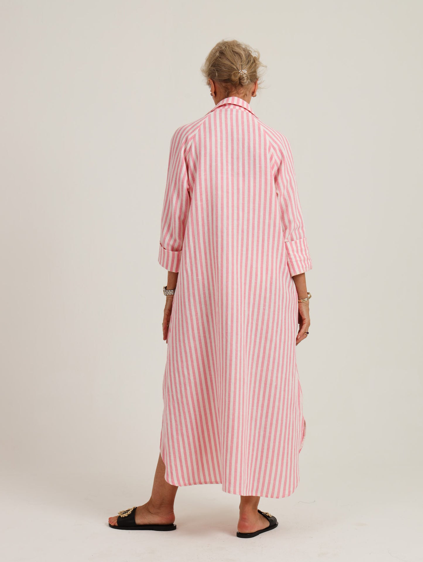 River Indigo Dress- Pink Stripe