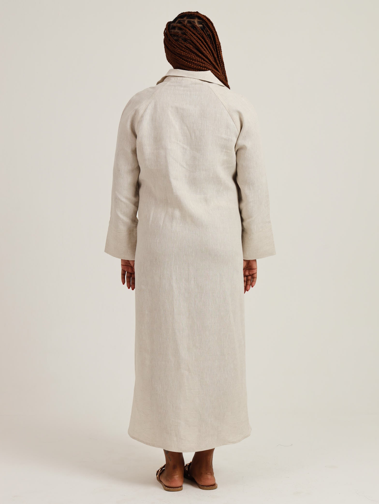 River Indigo Dress- Oatmeal