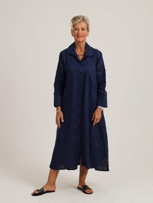 River Indigo Dress- Navy