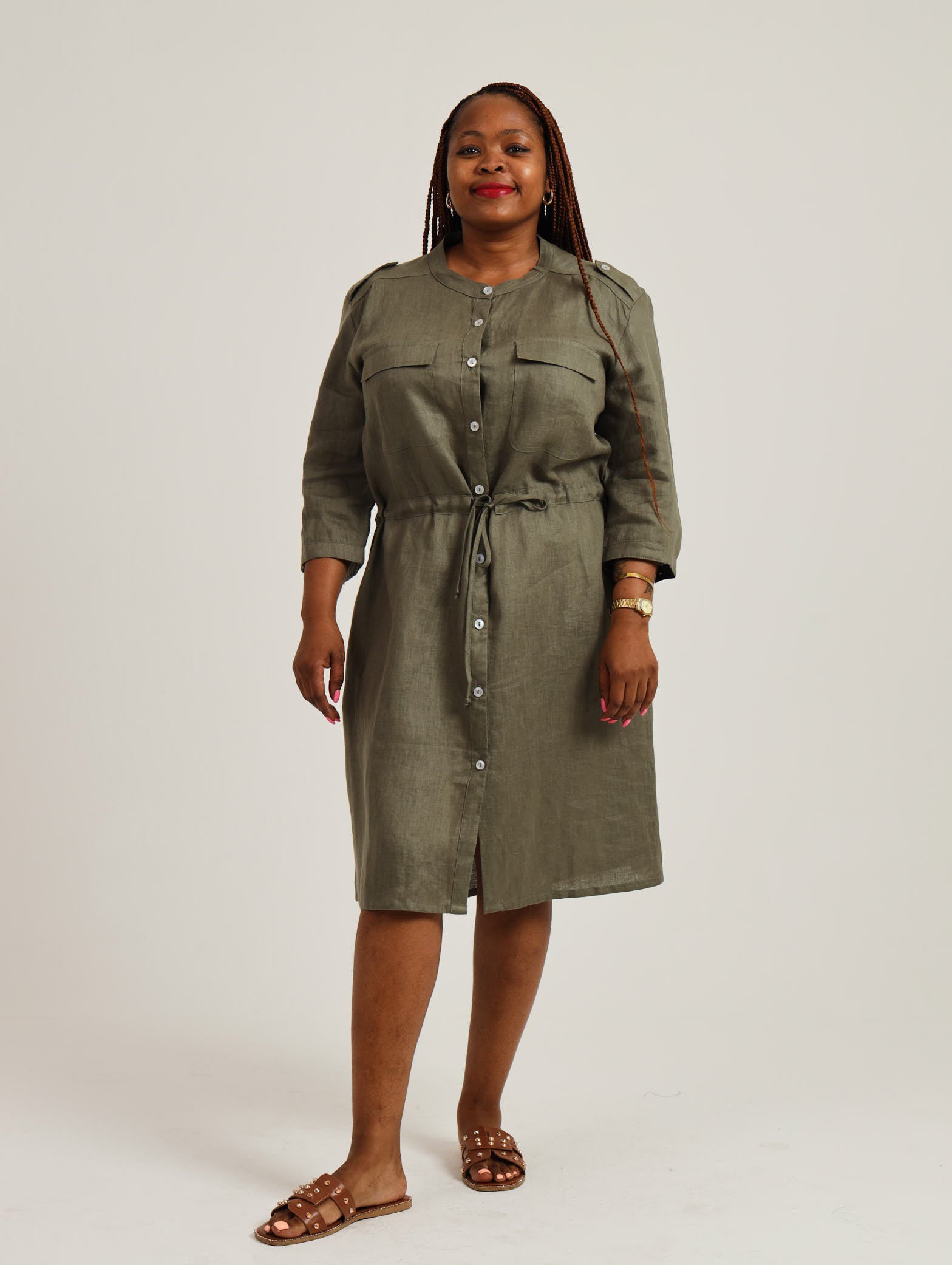 Sabi Dress- Army Green
