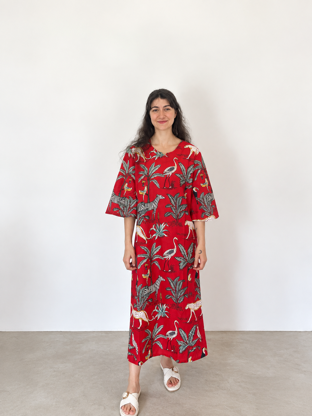 Wattle Kaftan- Red Tiger
