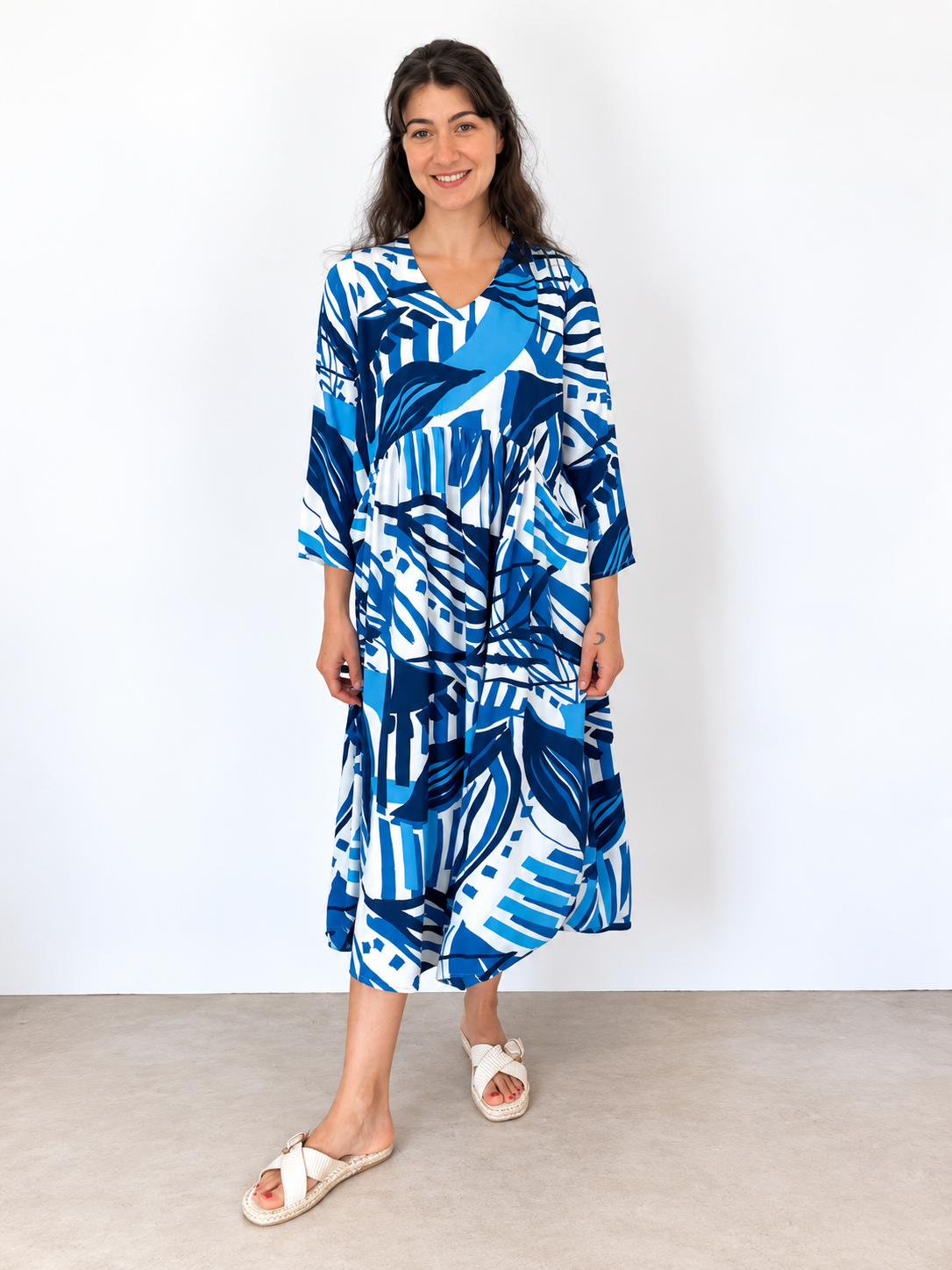 Aloe Dress- Blue & White