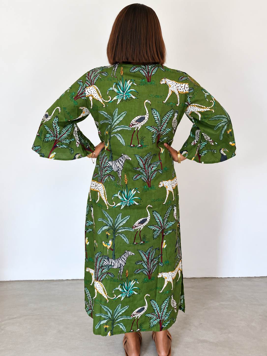 Wattle Kaftan- Green Tiger