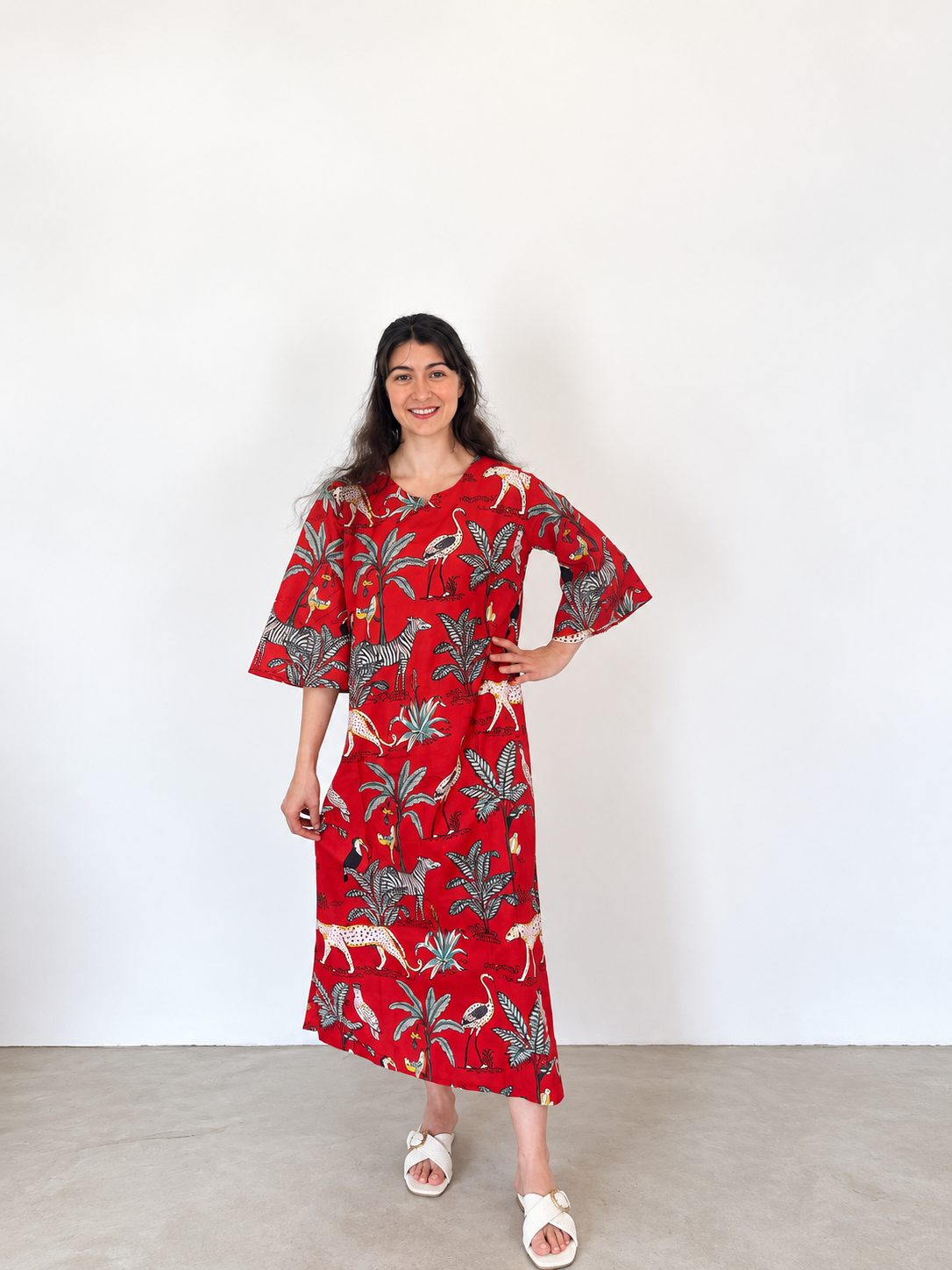 Wattle Kaftan- Red Tiger