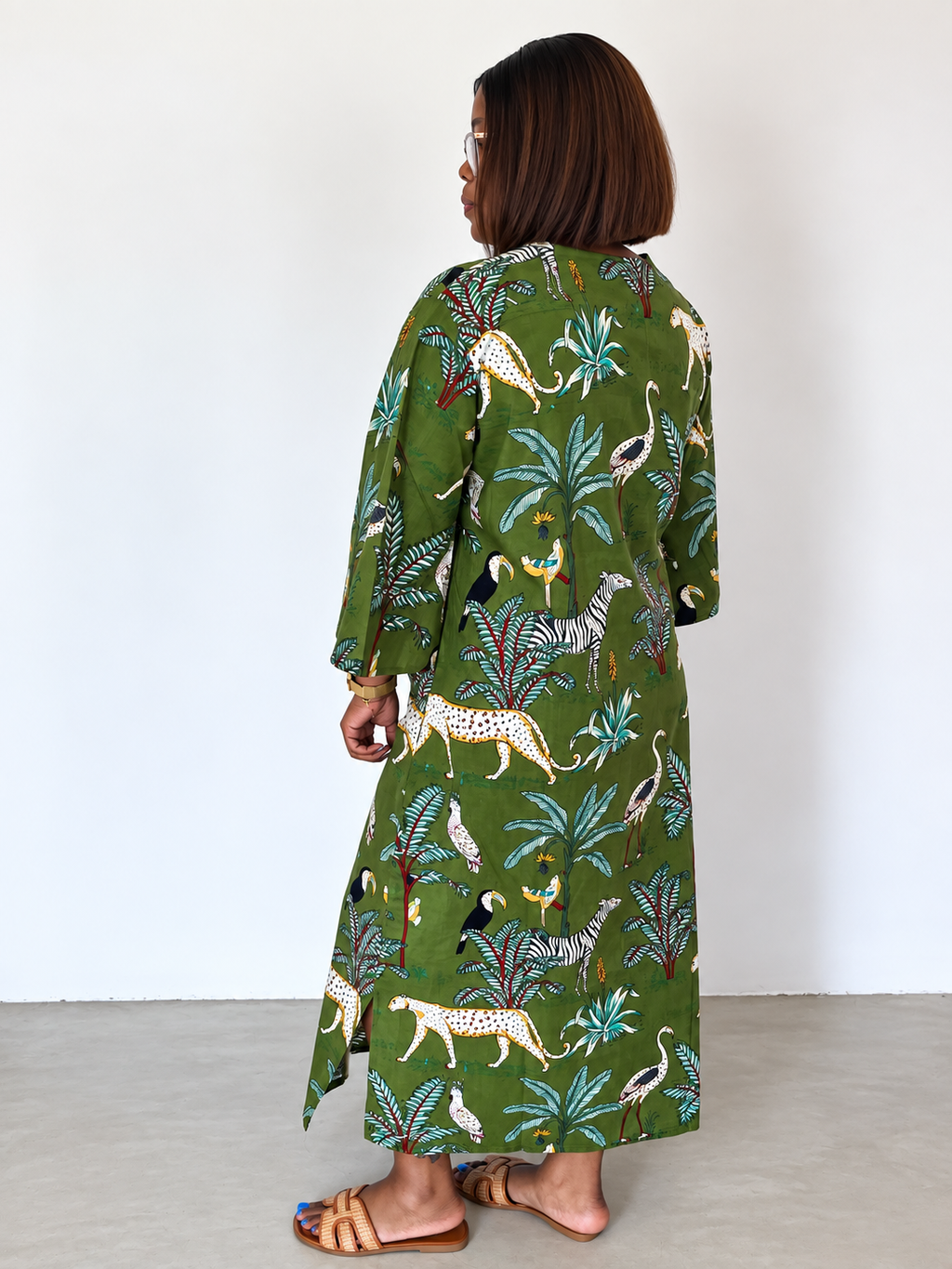 Wattle Kaftan- Green Tiger