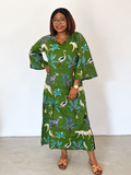 Wattle Kaftan- Green Tiger