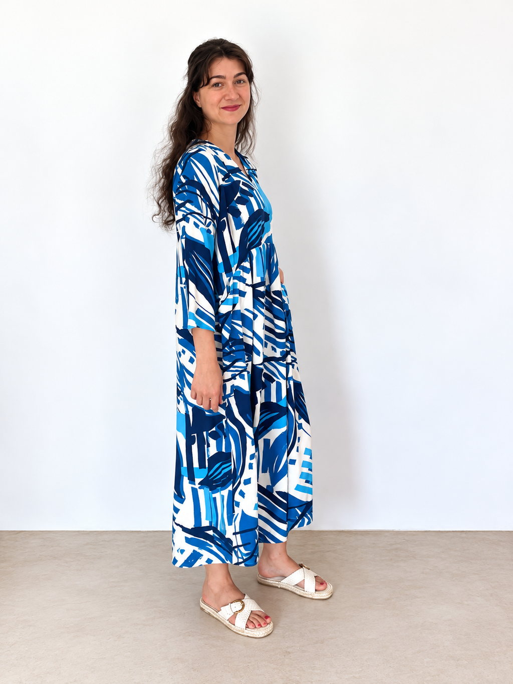 Aloe Dress- Blue & White