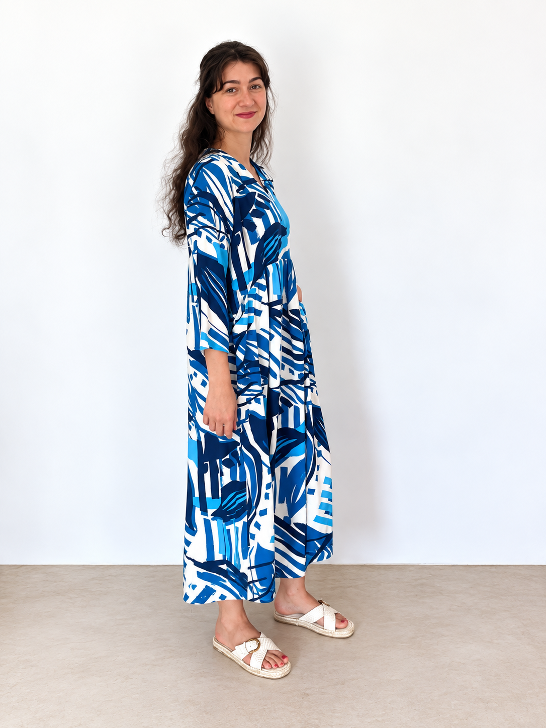 Aloe Dress- Blue & White
